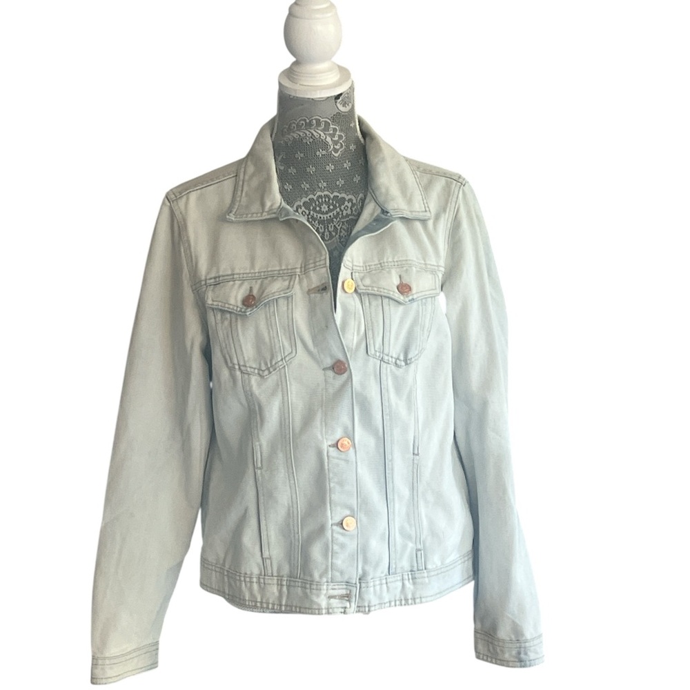 NWT One 5 One Women’s Denim Jacket - Bleached Pale Blue, Size Large
